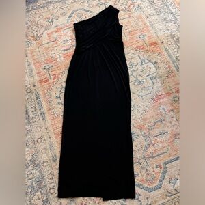 Black Party Cocktail Calvin Klein One Shoulder Floor Length Dress Size 6.